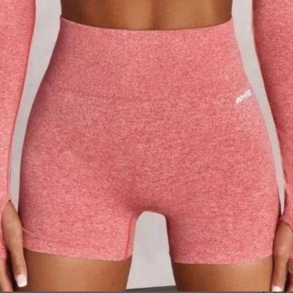 Oh Polly Bo+Tee no limits seamless high waisted orange biker shorts size small